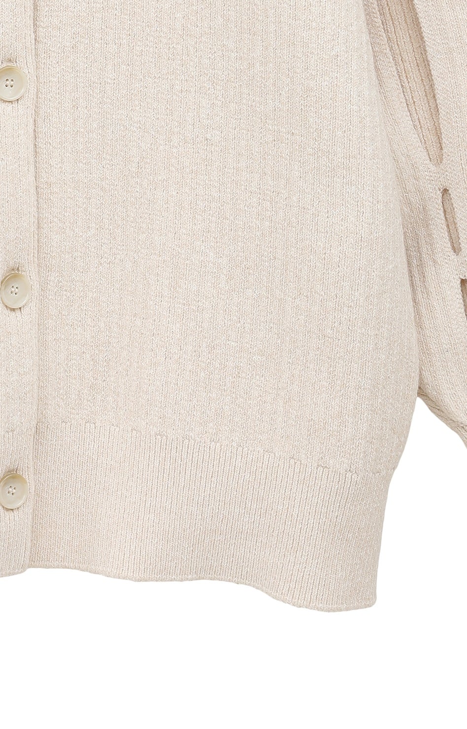 CLANE カーディガン サイズ1 アイボリー W FACE COLOR MIX HOLE SLEEVE CARDIGAN｜TOPS(トップス)｜CLANE