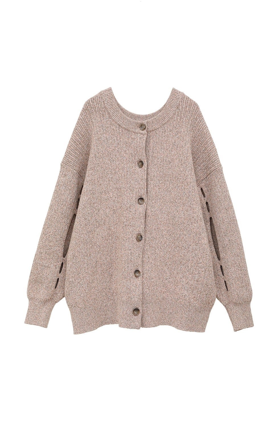 W FACE COLOR MIX HOLE SLEEVE CARDIGAN｜TOPS(トップス)｜CLANE