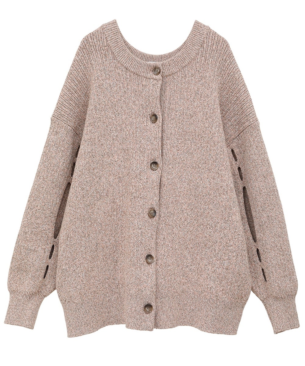 W FACE COLOR MIX HOLE SLEEVE CARDIGAN｜TOPS(トップス)｜CLANE
