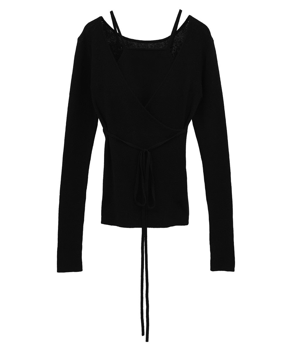 CAMISOLE SET CACHECOEUR KNIT TOPS｜TOPS(トップス)｜CLANE