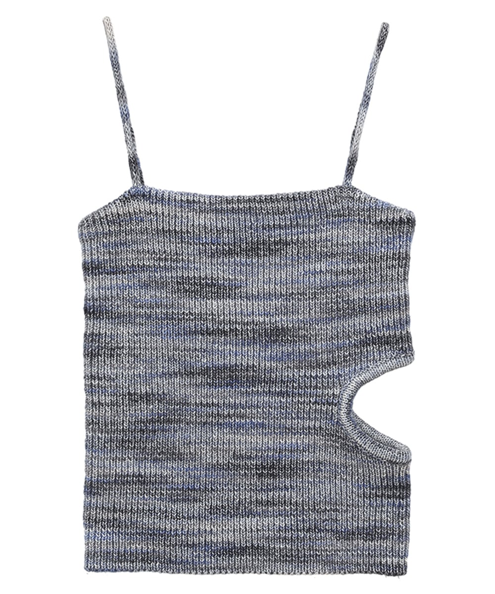 MIX BORDER SIDE HOLE KNIT TOPS｜TOPS(トップス)｜CLANE