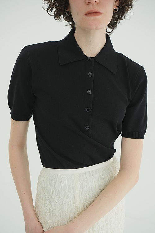 SHOULDER PADS POLO KNIT TOPS