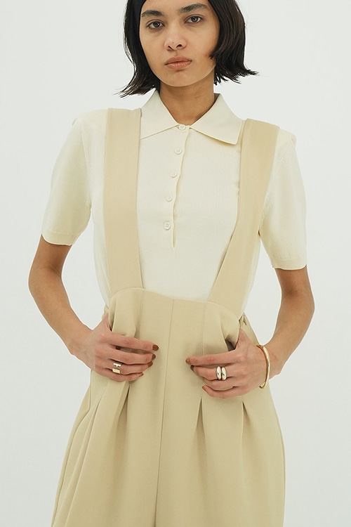 SHOULDER PADS POLO KNIT TOPS