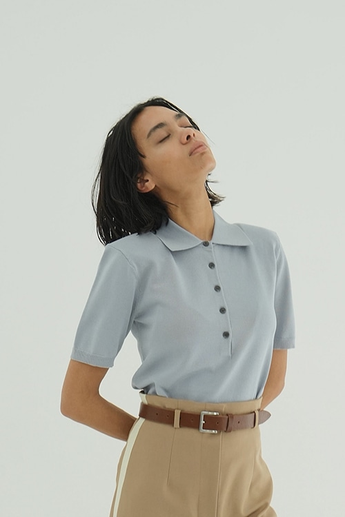 SHOULDER PADS POLO KNIT TOPS