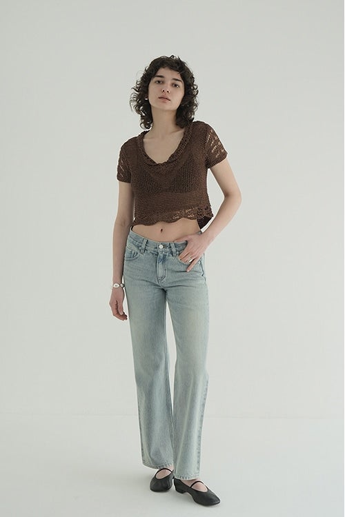CROPPED CROCHET KNIT TOPS