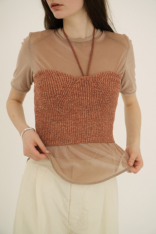 【PRE ORDER 2BUY 10%OFF】HEATHER COTTON KNIT TUBETOP