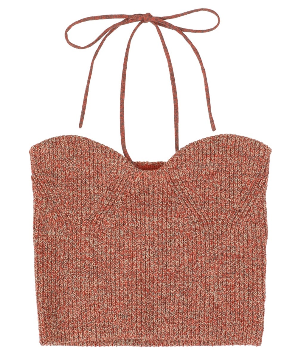 HEATHER COTTON KNIT TUBETOP