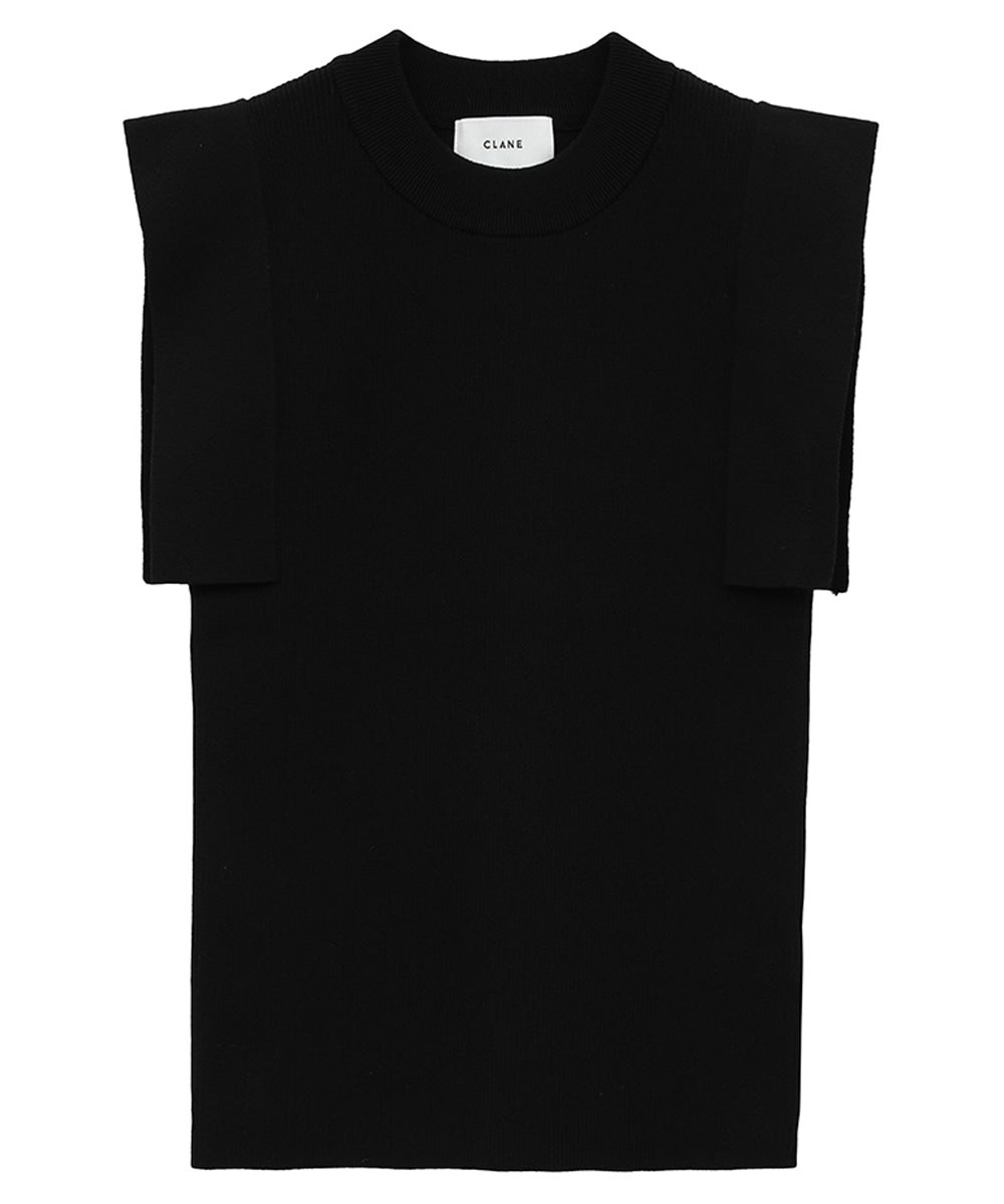 CLANE SQUARE SLEEVE KNIT ブラック1 CLANE クラネ “ SQUARE SLEEVE KNIT TOPS” スクエアスリーブニッ