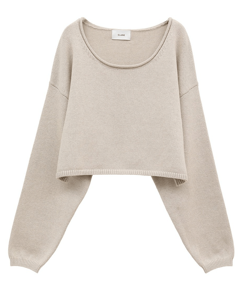 ROLL NECK SHORT KNIT TOPS