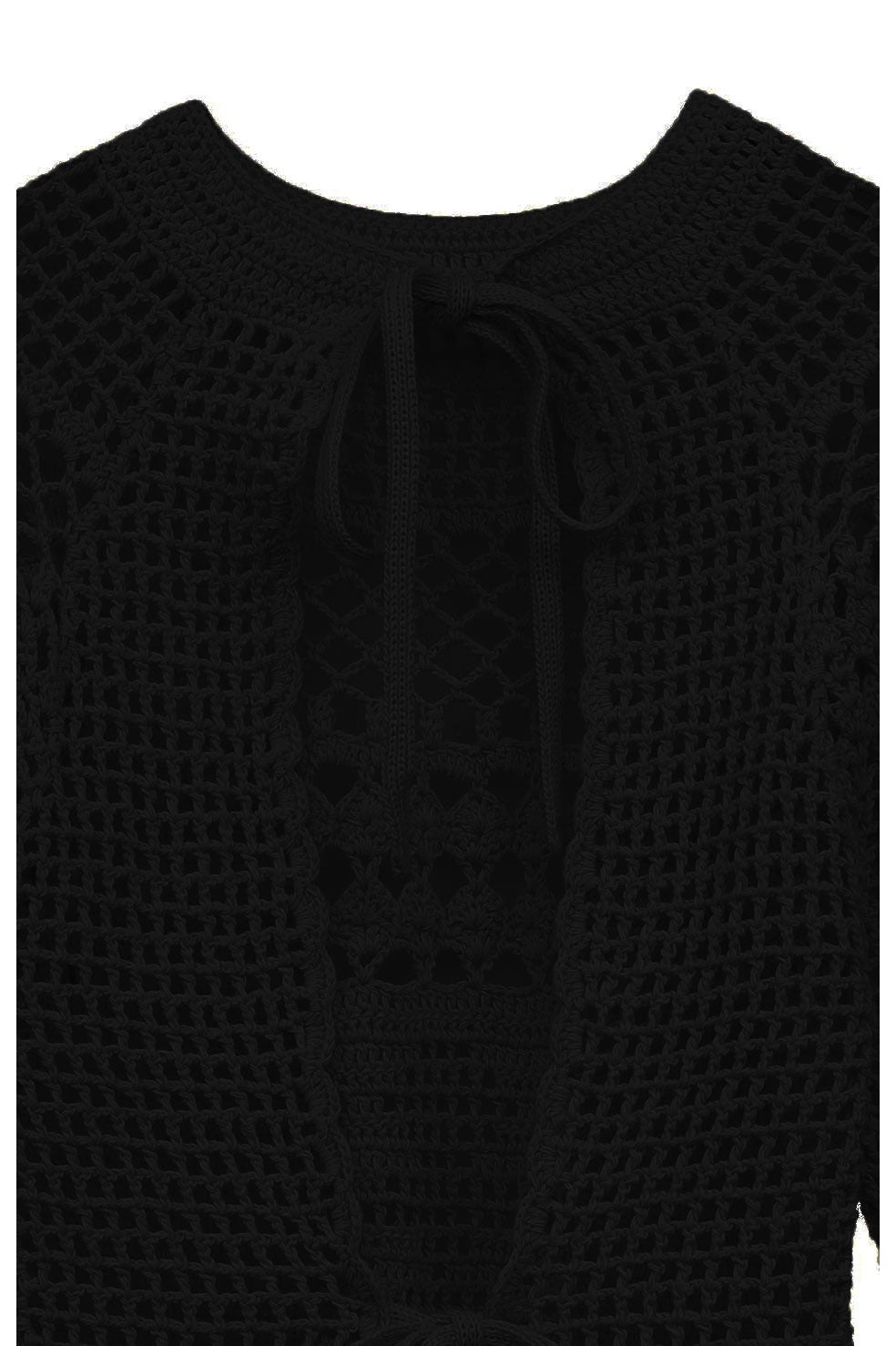 BACK OPEN CROCHET KNIT TOPS｜TOPS(トップス)｜CLANE OFFICIAL