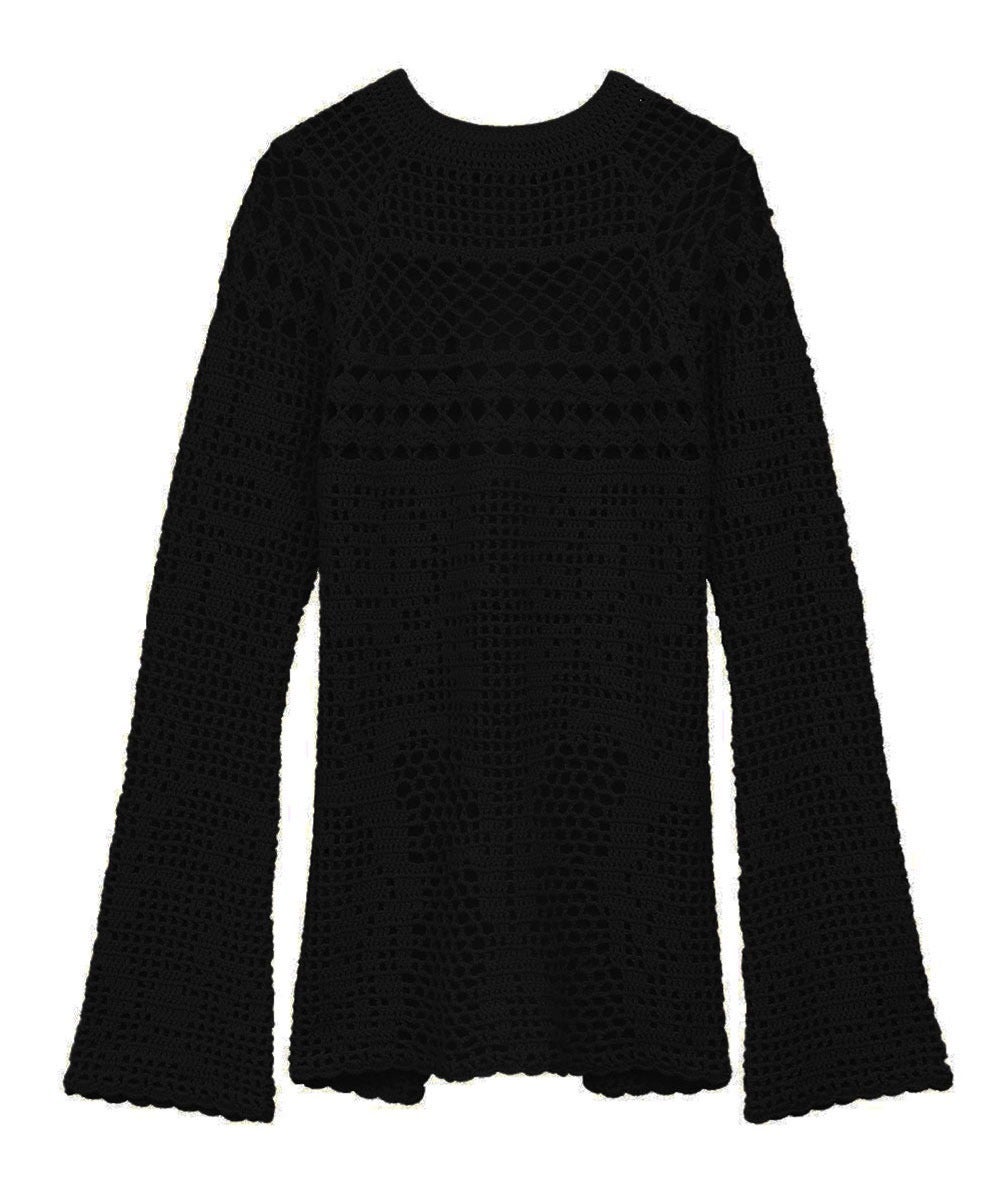 BACK OPEN CROCHET KNIT TOPS｜TOPS(トップス)｜CLANE OFFICIAL