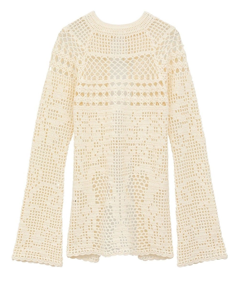 ニット/セーター CLANE - ANGOLA BACK OPEN KNIT TOPS BACK OPEN CROCHET KNIT TOPS｜TOPS(トップス)｜CLANE OFFICIAL
