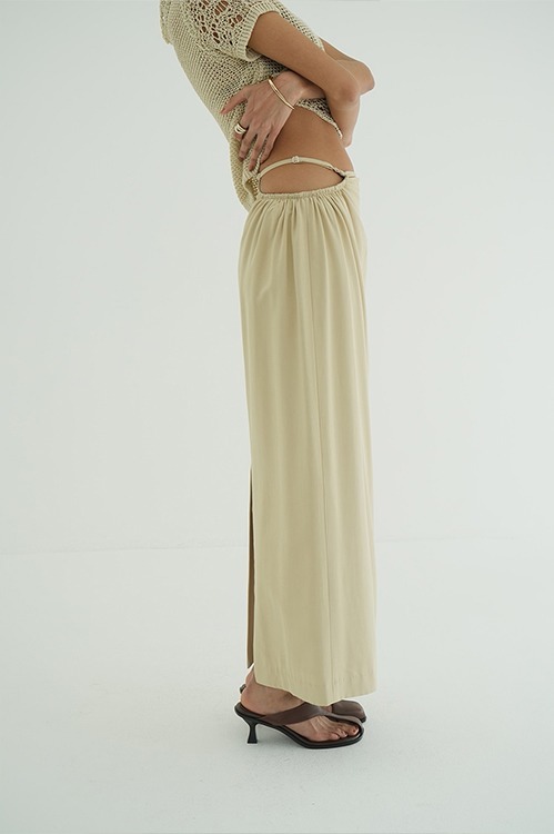 WAIST GATHER HOLE SKIRT