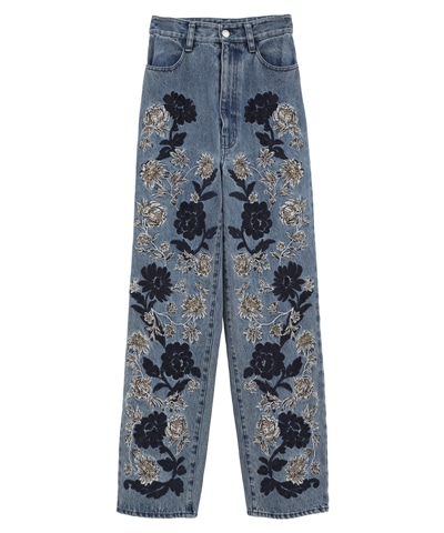 FLOWER EMBROIDERY PANTS