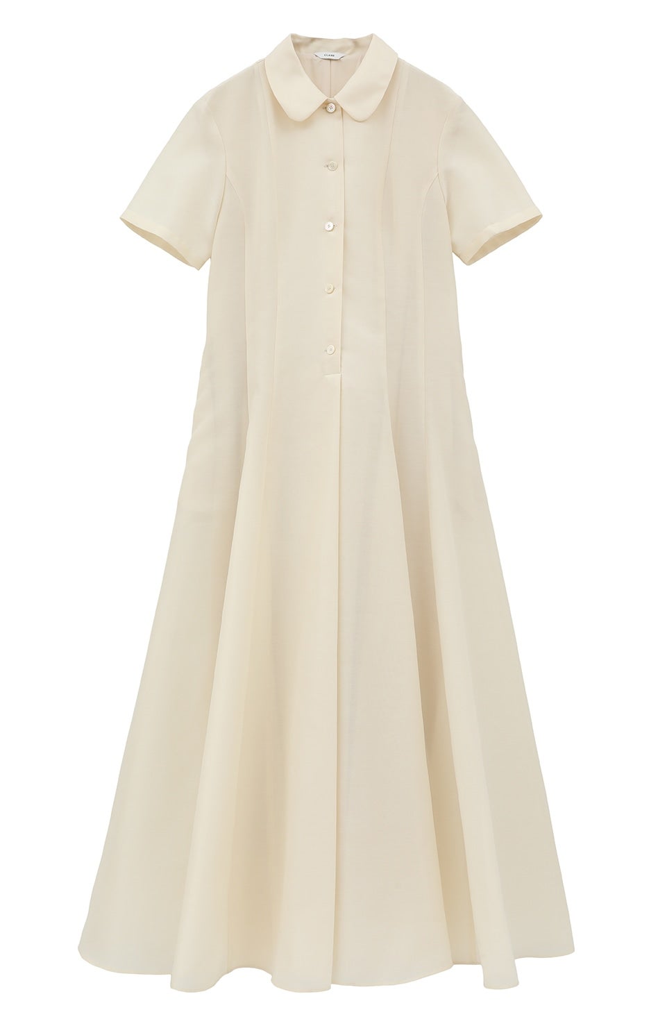 CLANE | FLUFFY SHEER H/S SHIRT ONEPIECE color：IVORY / MOSS