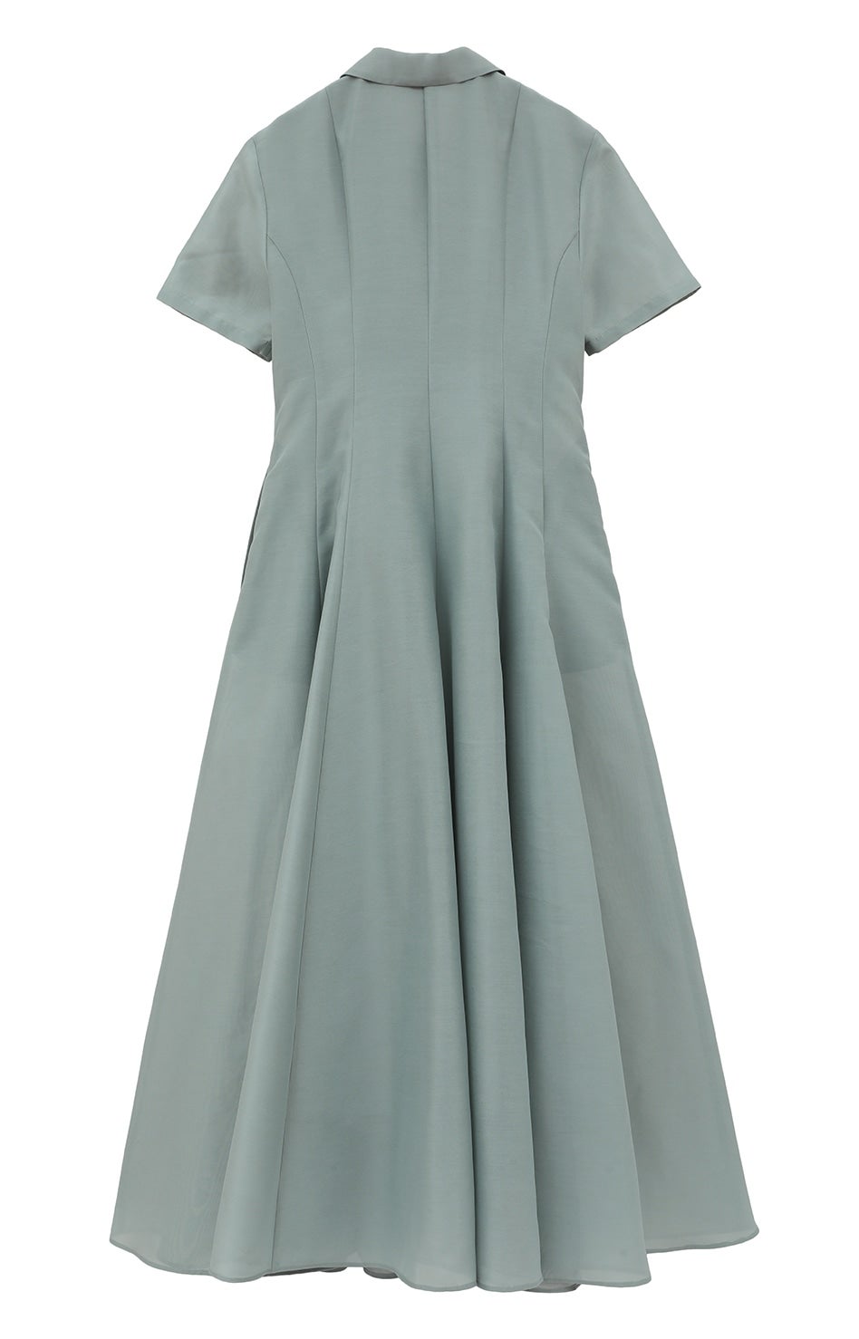 CLANE | FLUFFY SHEER H/S SHIRT ONEPIECE color：IVORY / MOSS