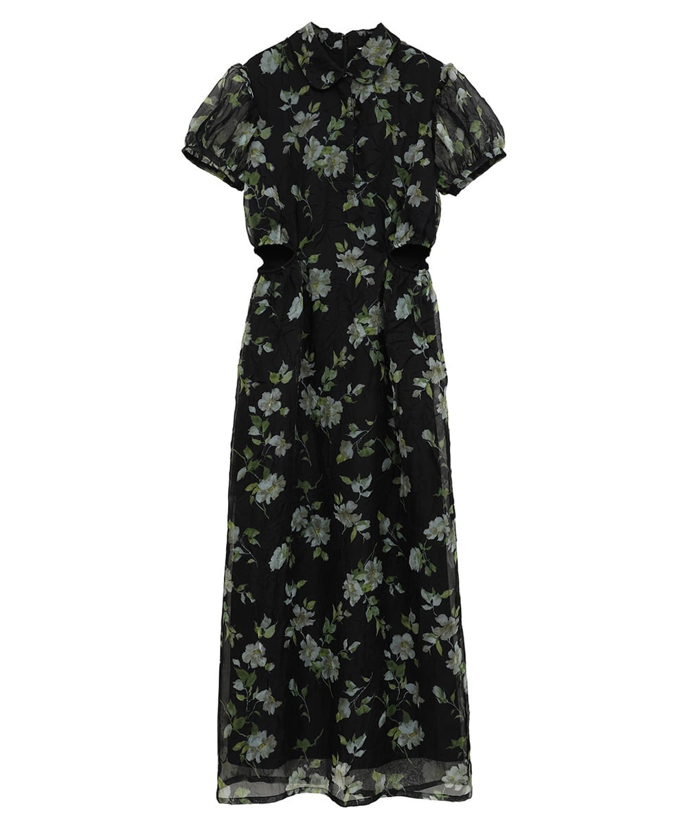 SHEER  FLOWER MINI PUFF ONEPIECE