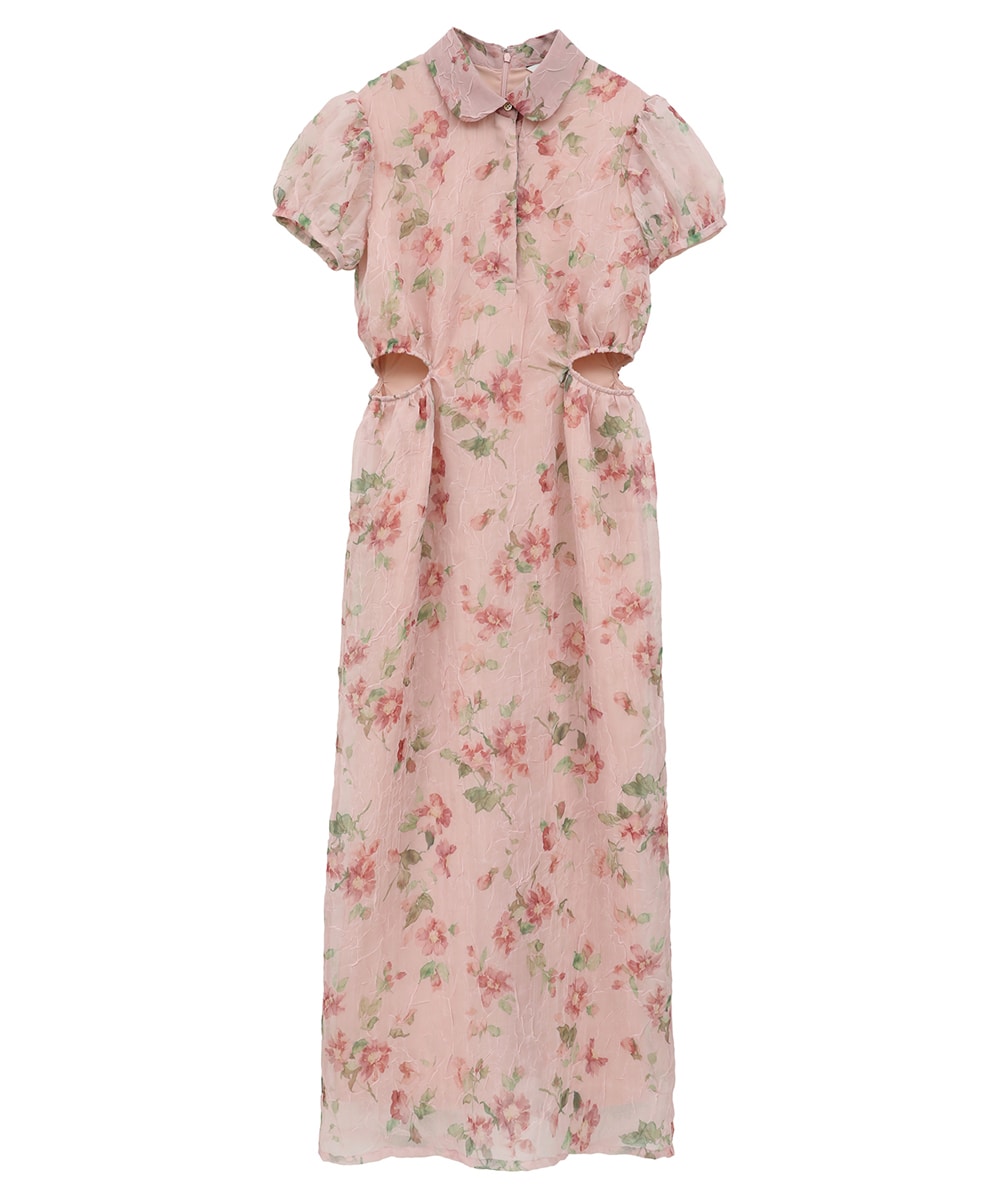SHEER  FLOWER MINI PUFF ONEPIECE