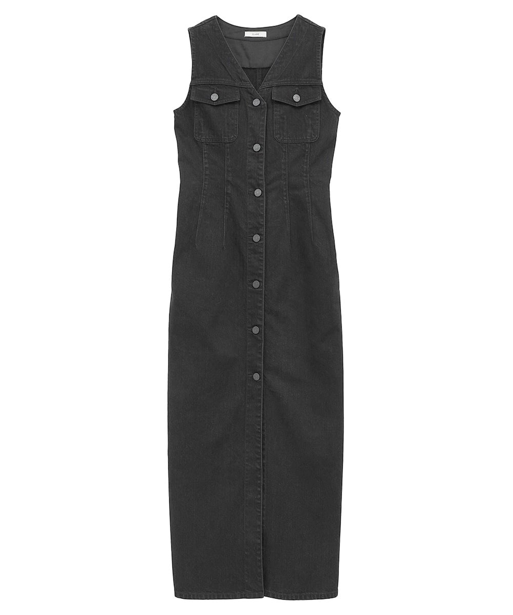 SLEEVELESS LADY DENIM ONEPIECE
