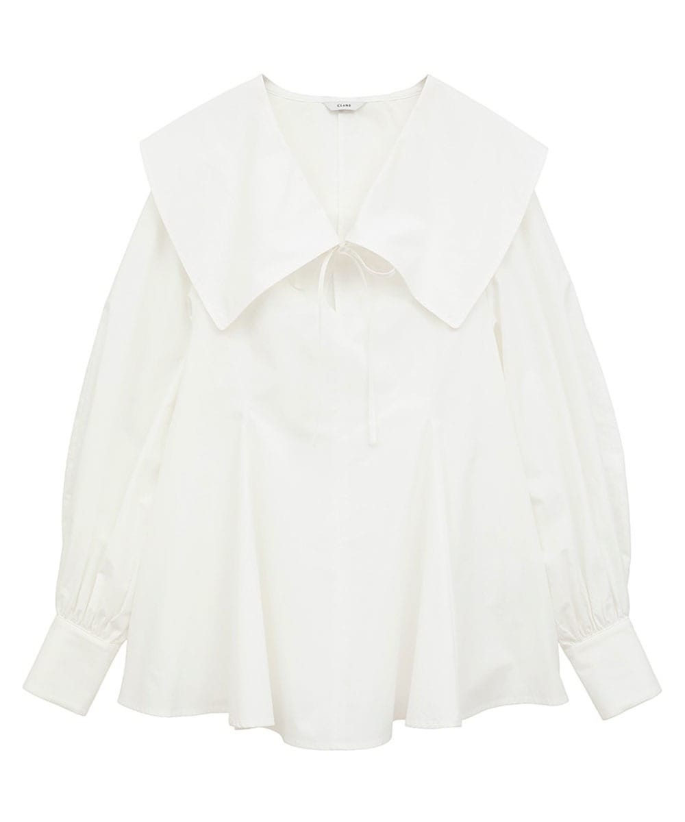 BIG COLLAR DRAWSTRING BLOUSE