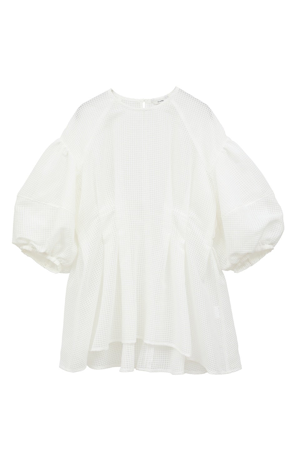 入荷nowオンラインストア PLAID SHEER VOLUME TOPS｜TOPS(トップス)｜CLANE SLEEVE トップス