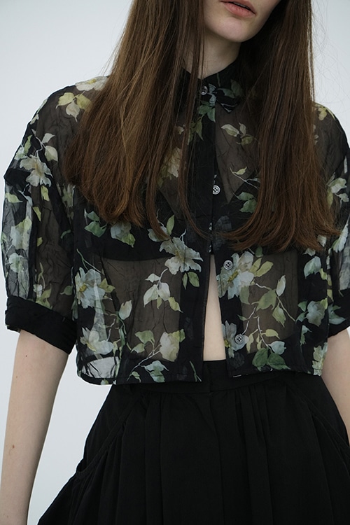 【PRE ORDER 2BUY 10%OFF】SHEER FLOWER SHORT SLEEVE SHIRTS