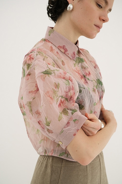 【PRE ORDER 2BUY 10%OFF】SHEER FLOWER SHORT SLEEVE SHIRTS