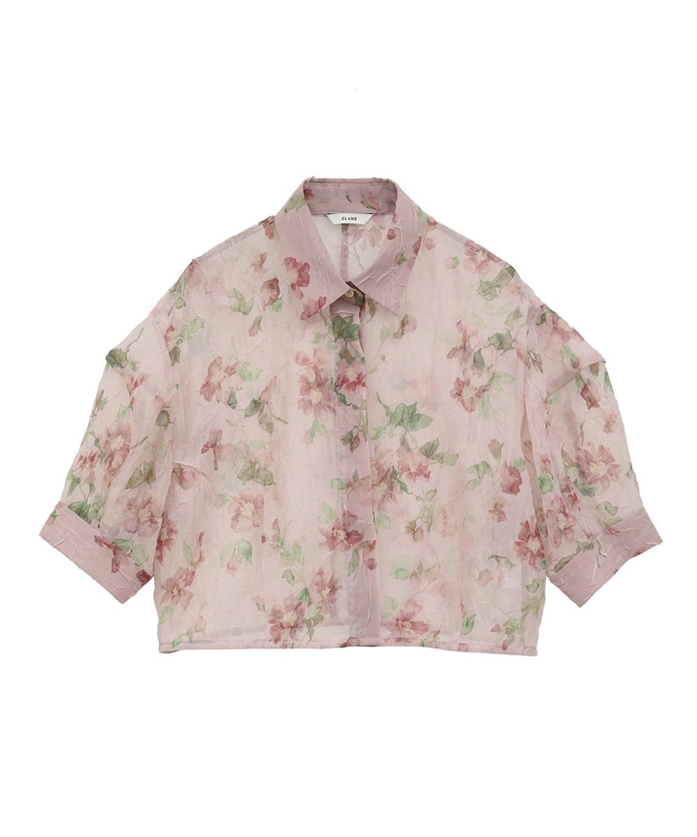 カタログギフトも！ SHEER FLOWER SHIRTS｜TOPS(トップス)｜CLANE SLEEVE SHORT トップス