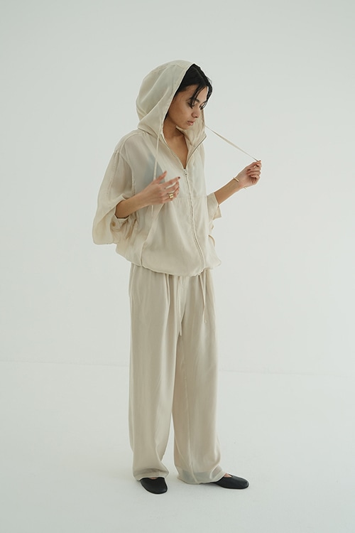 SHEER AIRY ZIP HOODIE