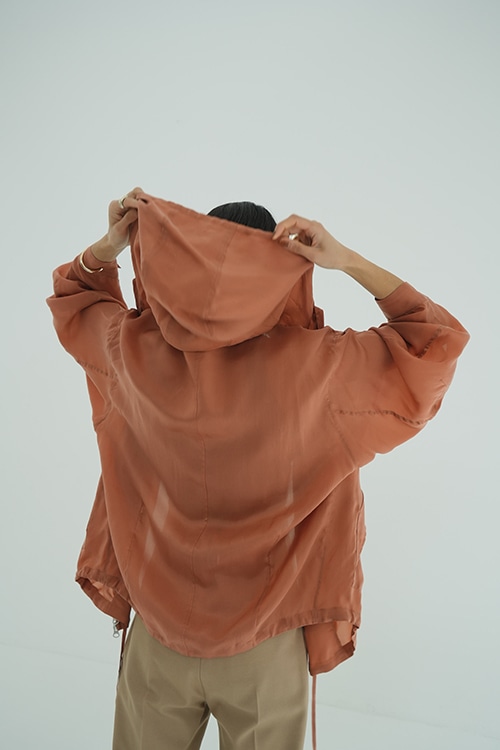 SHEER AIRY ZIP HOODIE