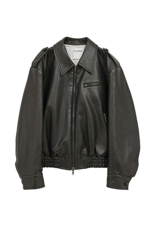 BULKY LINE SINGLE LEATHER JACKET