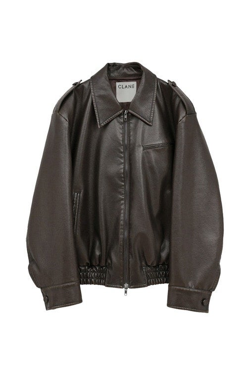 BULKY LINE SINGLE LEATHER JACKET