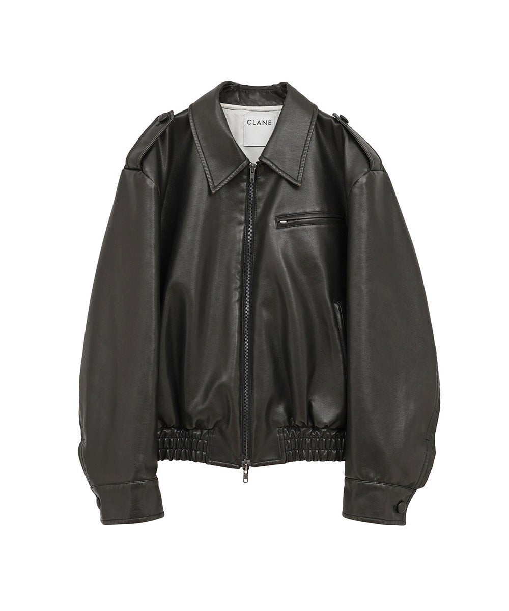 BULKY LINE SINGLE LEATHER JACKET