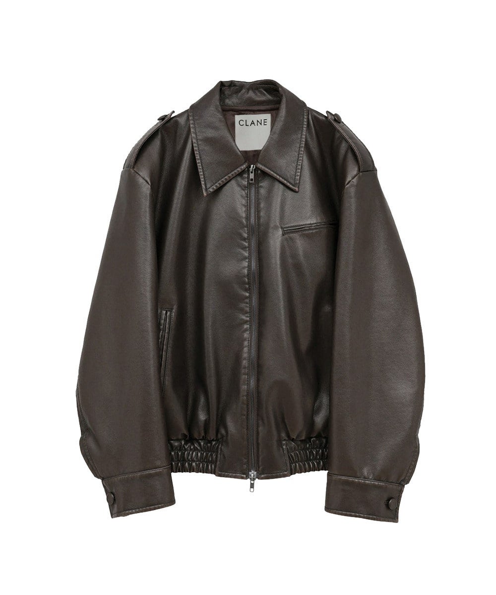 BULKY LINE SINGLE LEATHER JACKET