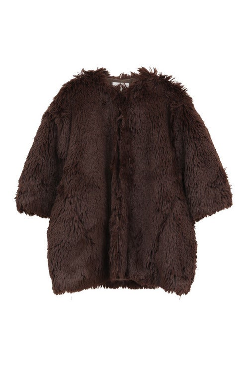 HALF SLEEVE FAKE FUR JACKET