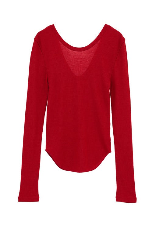 W FACE WOOL RIB TOPS