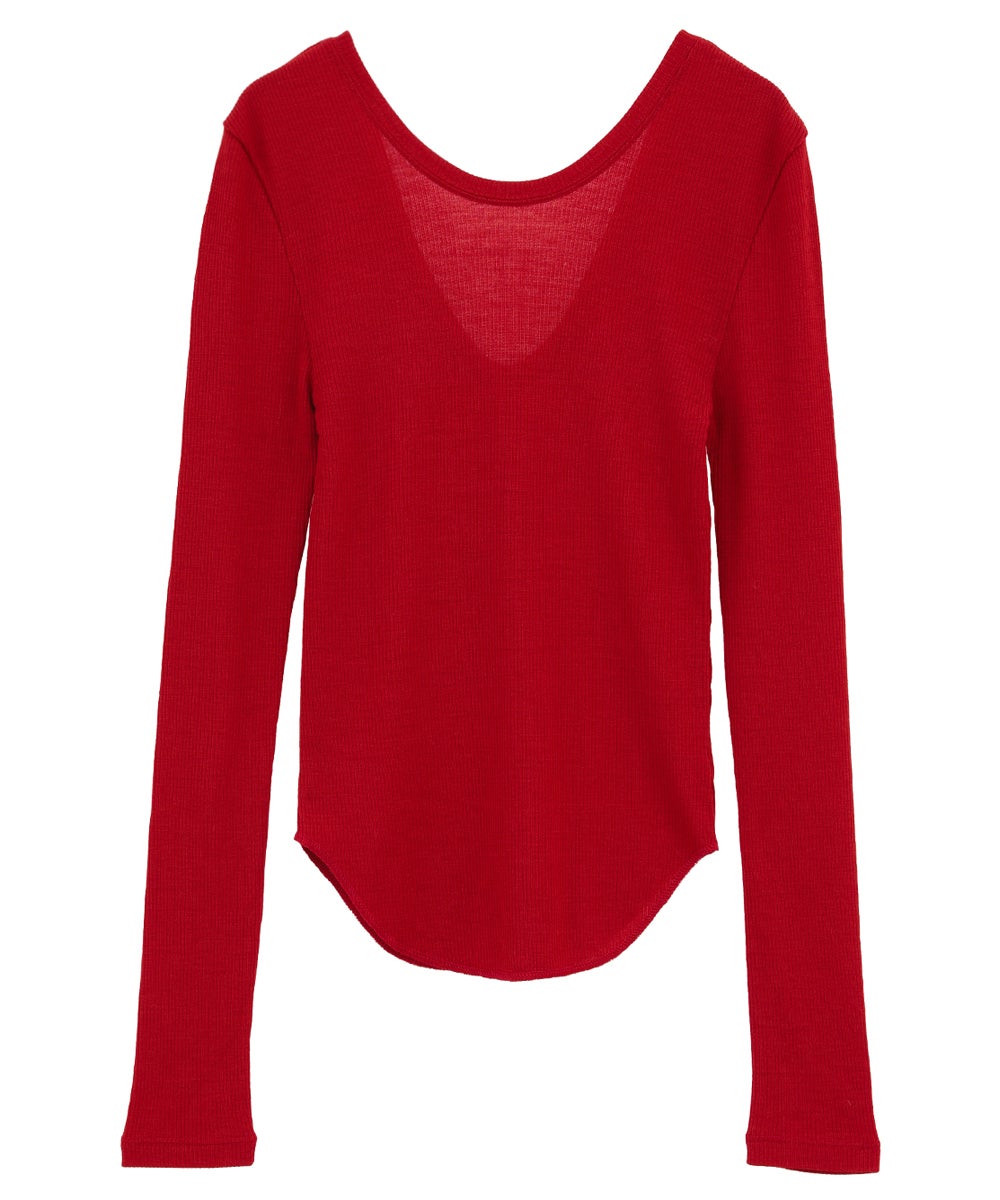 W FACE WOOL RIB TOPS