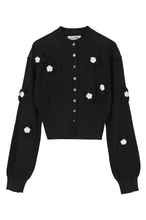 FLOWER MOTIF KNIT CARDIGAN