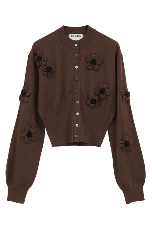 FLOWER MOTIF KNIT CARDIGAN