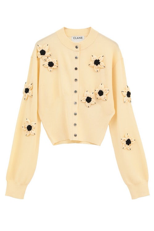 FLOWER MOTIF KNIT CARDIGAN