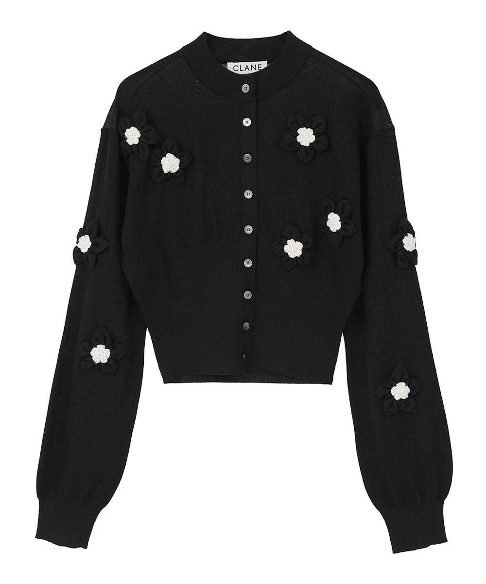 FLOWER MOTIF KNIT CARDIGAN