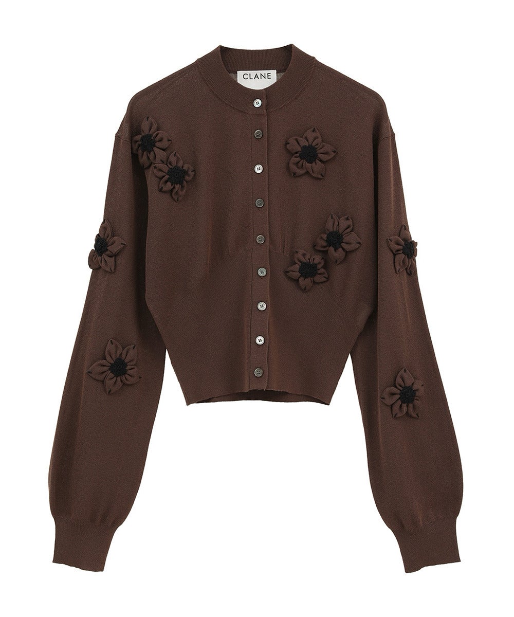 FLOWER MOTIF KNIT CARDIGAN