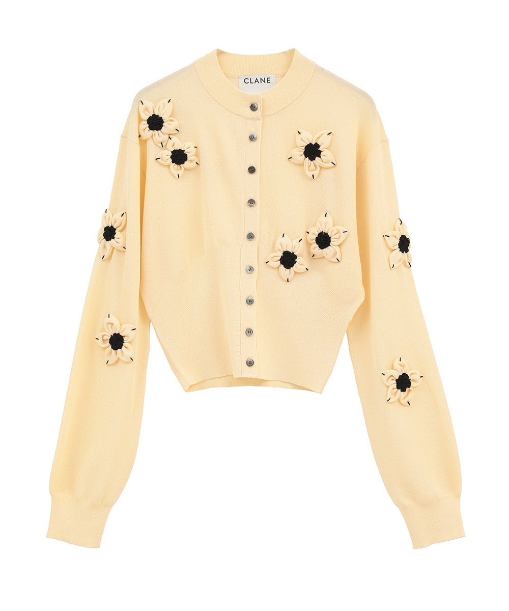 FLOWER MOTIF KNIT CARDIGAN