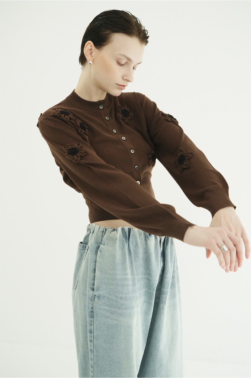 FLOWER MOTIF KNIT CARDIGAN｜TOPS(トップス)｜CLANE OFFICIAL ONLINE