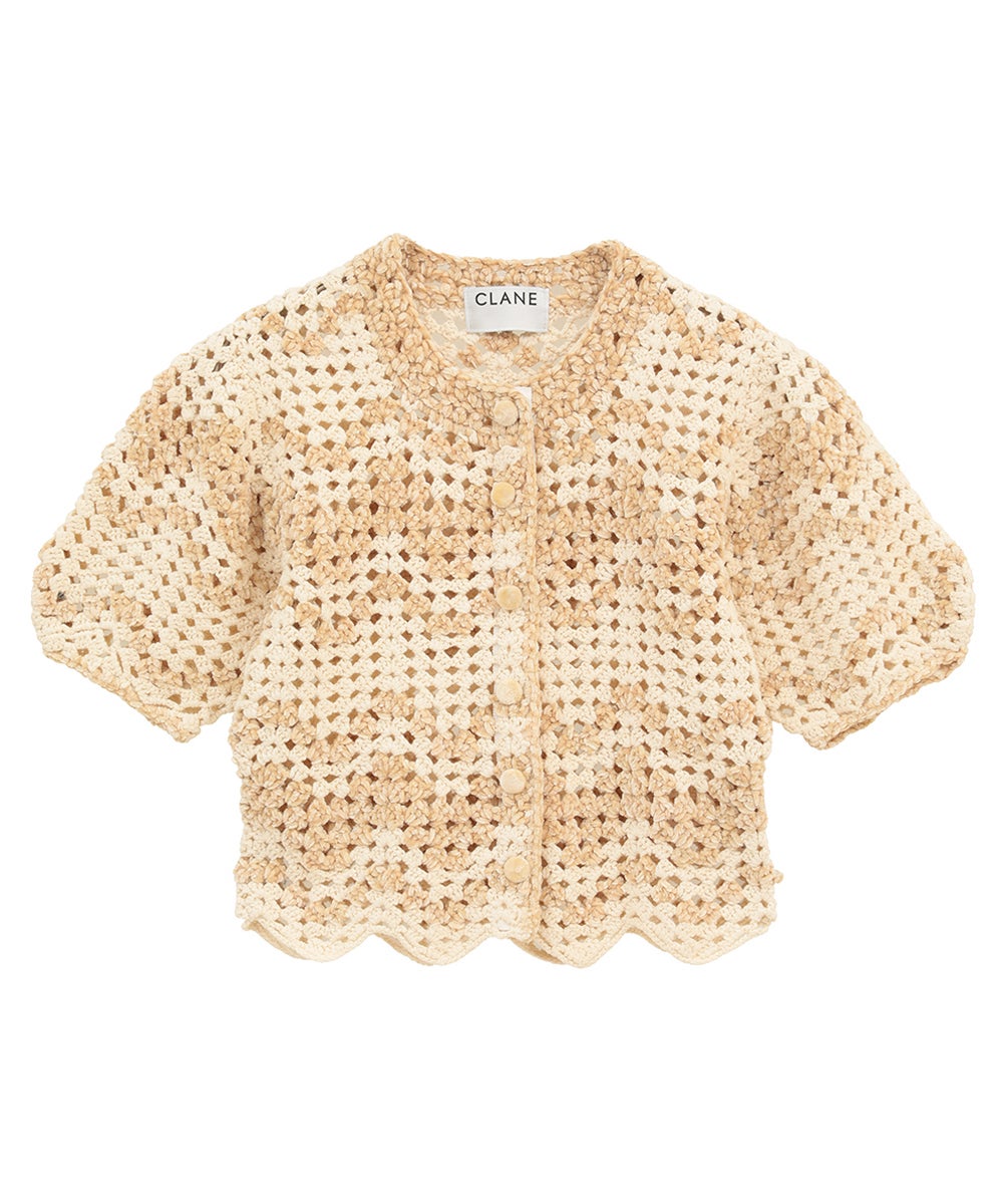 MALL BORDER HAND CROCHET KNIT CARDIGAN
