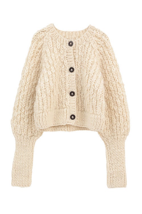 W FACE CHUNKY HAND KNIT CARDIGAN