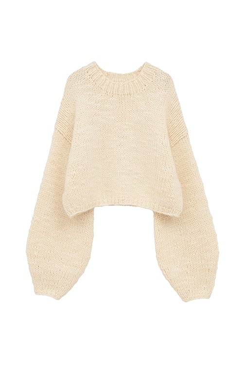 BULKY YARN SHORT HAND KNIT TOPS
