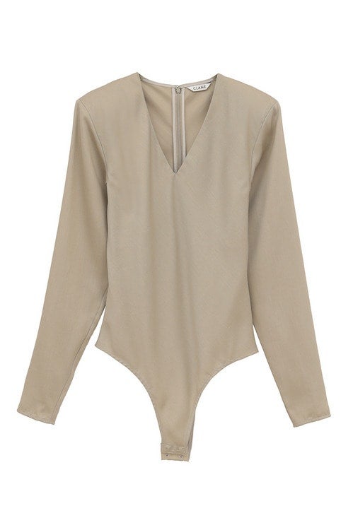 V NECK POWER SHOULDER BODYSUIT