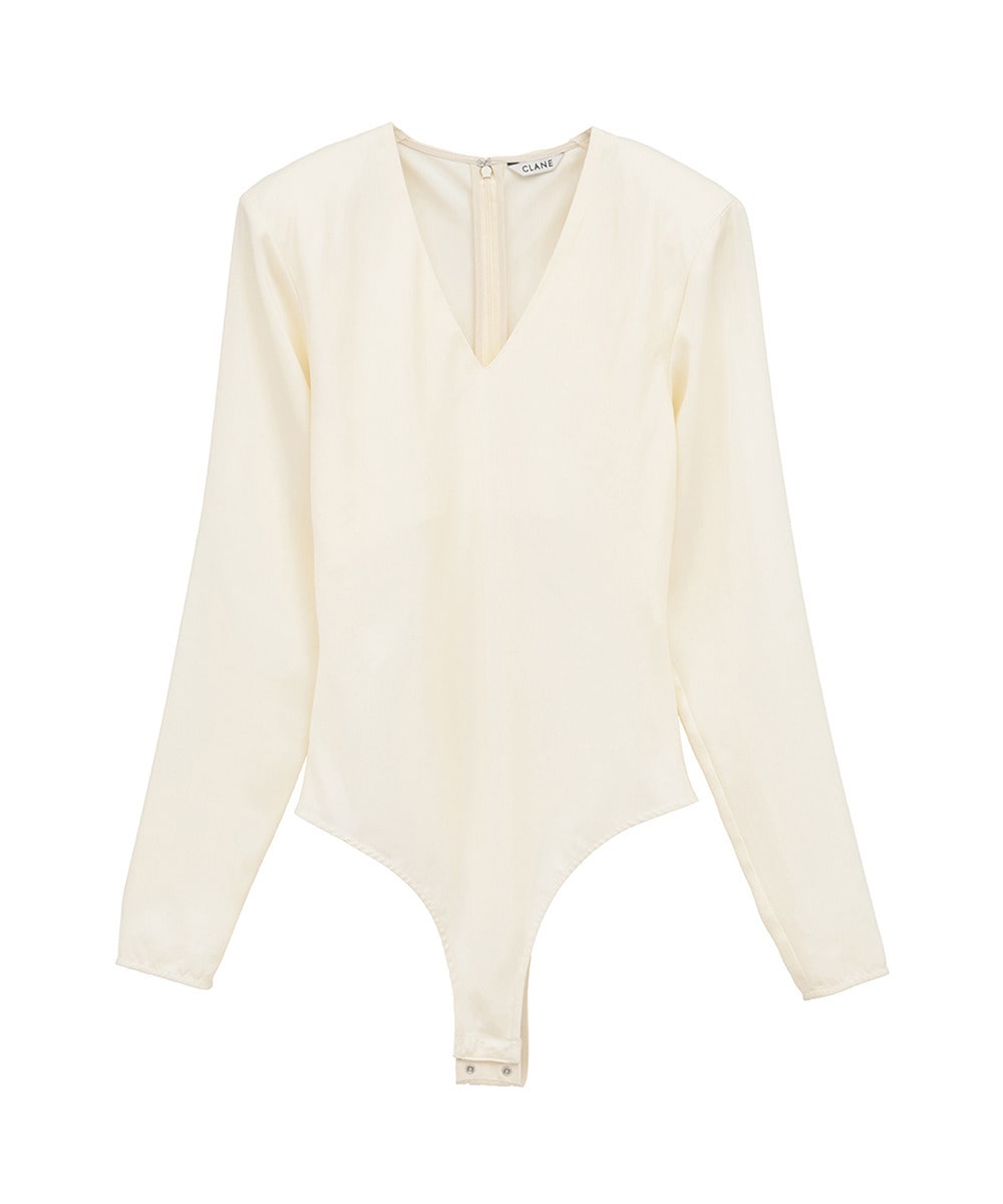 V NECK POWER SHOULDER BODYSUIT