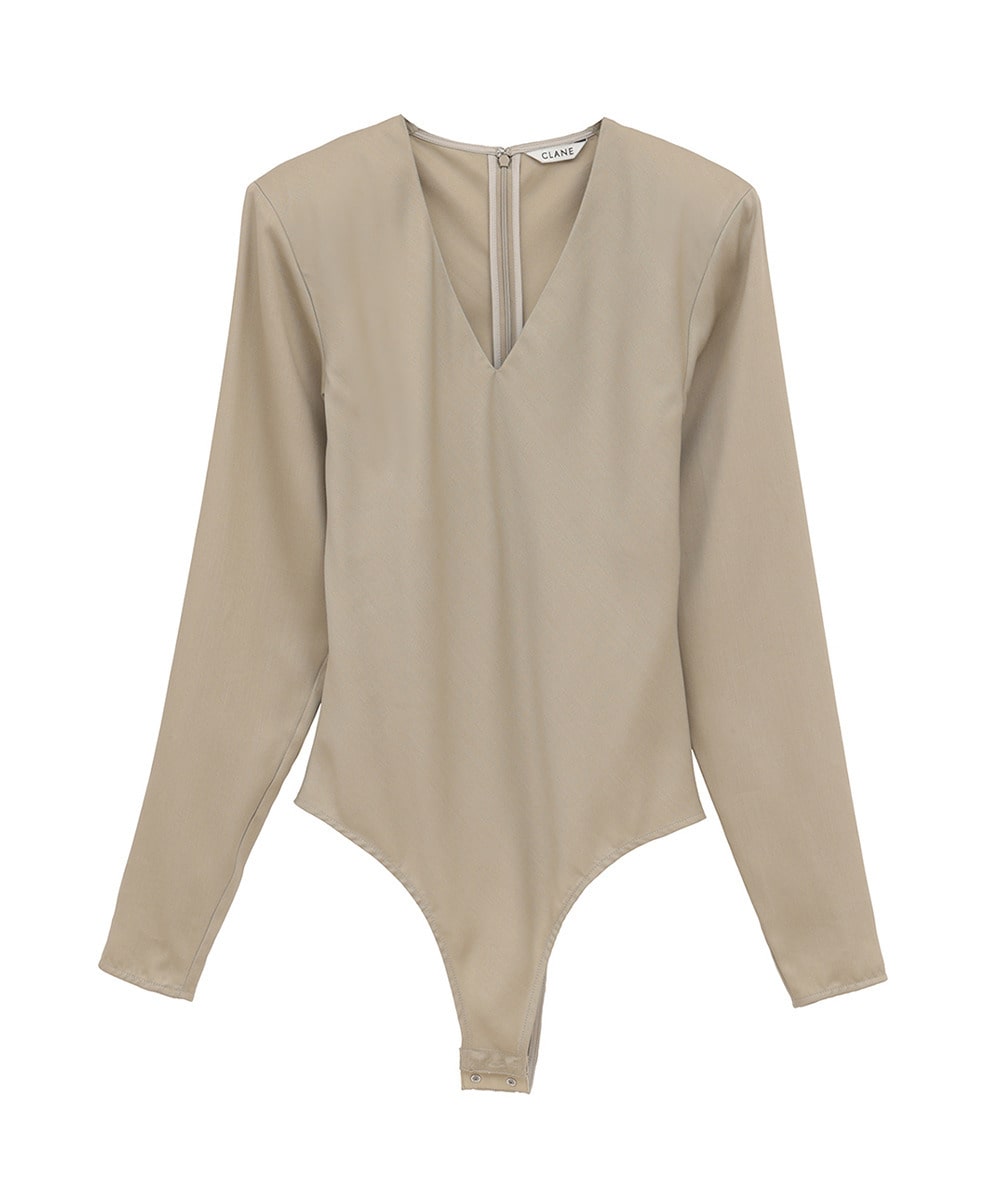V NECK POWER SHOULDER BODYSUIT